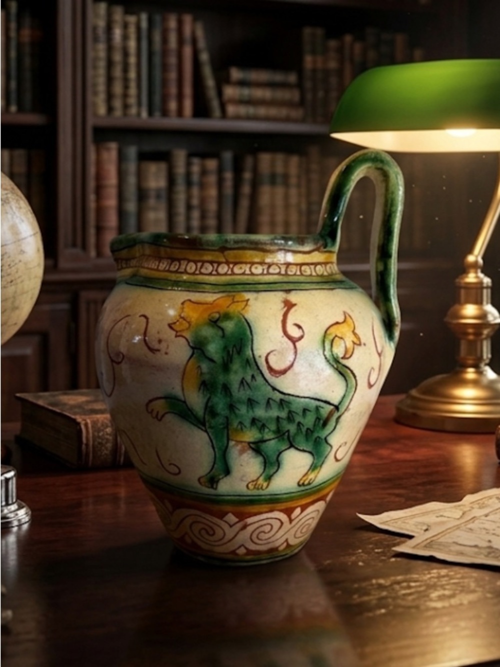 Vintage Hand Painted Italian Pitcher